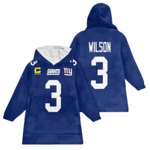 Wilson 3 Captain Giants Football Unisex Blanket Hoodie