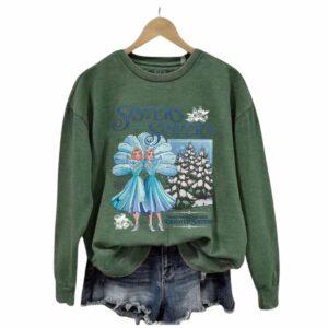 Women's Christmas Sisters Printed Round Neck Sweatshirt