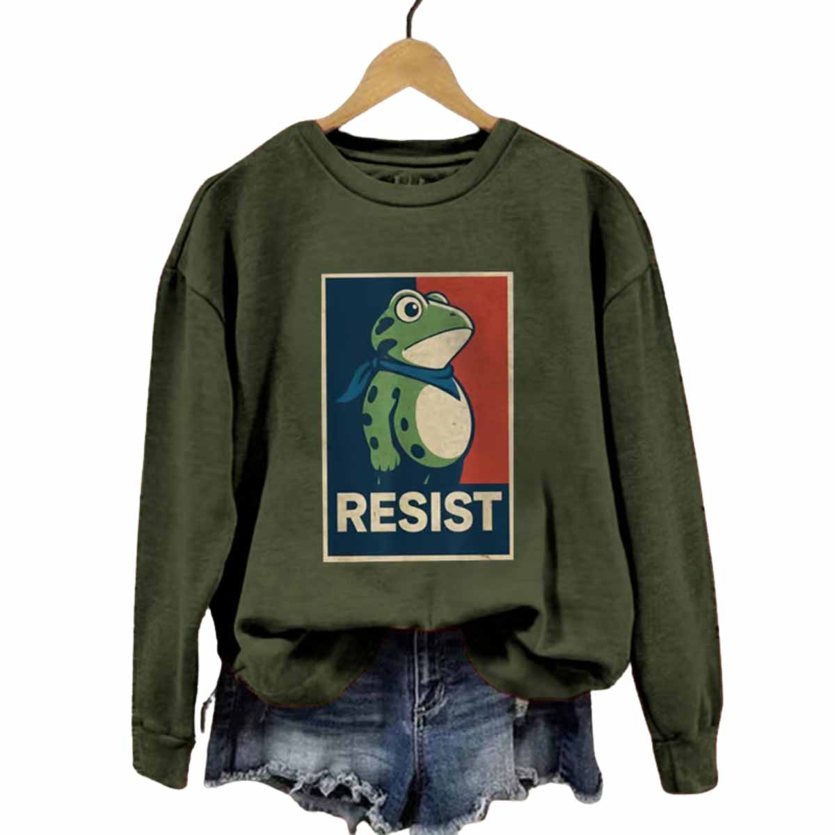 Women's Portland Frog Printed Sweatshirt Women's Portland Frog Printed Sweatshirt