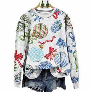 Women’s Retro Western Christmas Print Sweatshirt Women’s Retro Western Christmas Print Sweatshirt