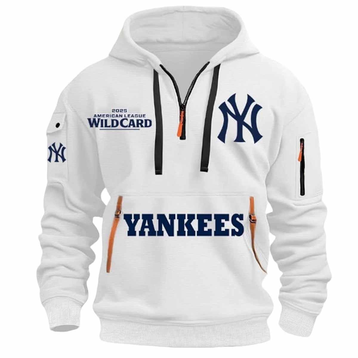 Yankees 2025 AL Wild Card Quarter Zip Hoodie Yankees 2025 AL Wild Card Quarter Zip Hoodie