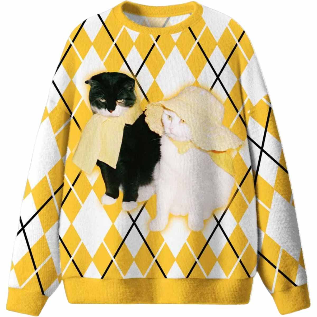 Yellow Cats Friend Ugly Christmas Sweater Yellow Cats Friend Ugly Christmas Sweater