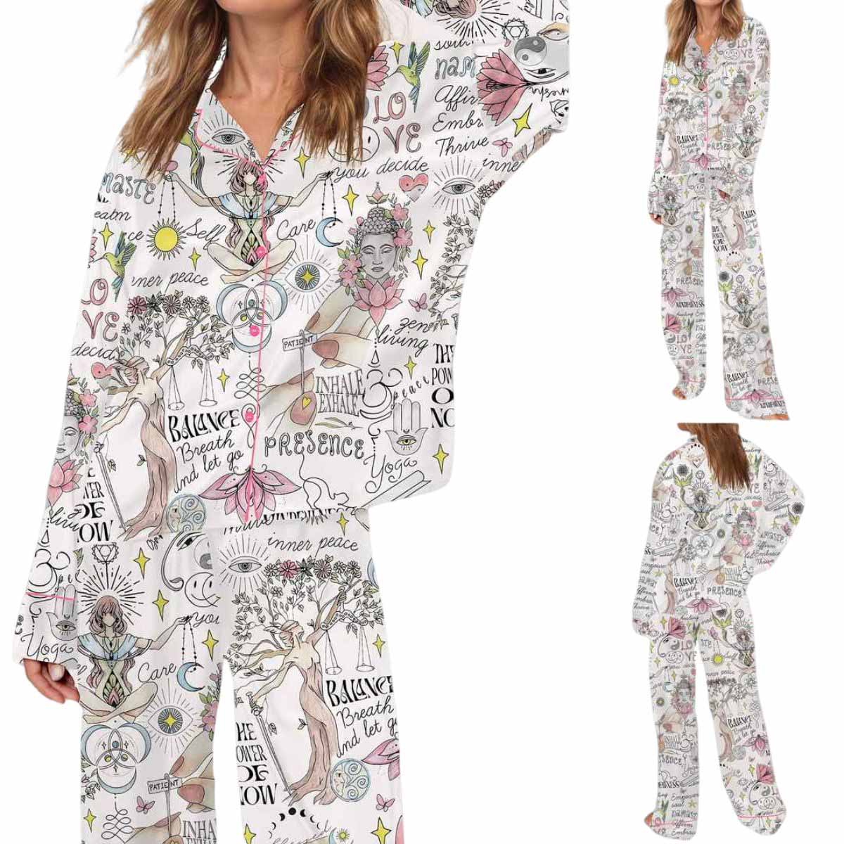 Yoga Meditation Silky Pajama Set Yoga Meditation Silky Pajama Set