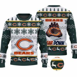 2025 Bears Down Christmas Ugly Sweater