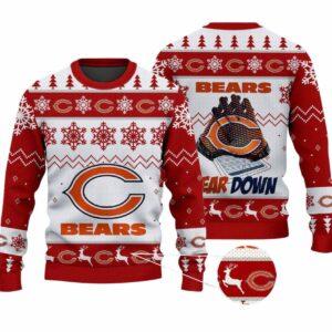 2025 Bears Down Christmas Ugly Sweater