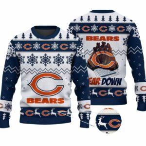 2025 Bears Down Christmas Ugly Sweater