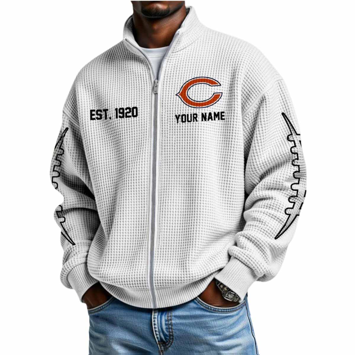2025 Bears Est 1920 Waffle Zip Sweatshirt 2025 Bears Est 1920 Waffle Zip Sweatshirt