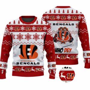 2025 Bengals Who Dey Ugly Christmas Sweater 2 2025 Bengals Who Dey Ugly Christmas Sweater