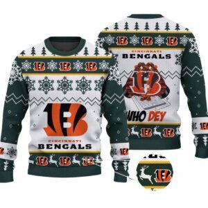2025 Bengals Who Dey Ugly Christmas Sweater