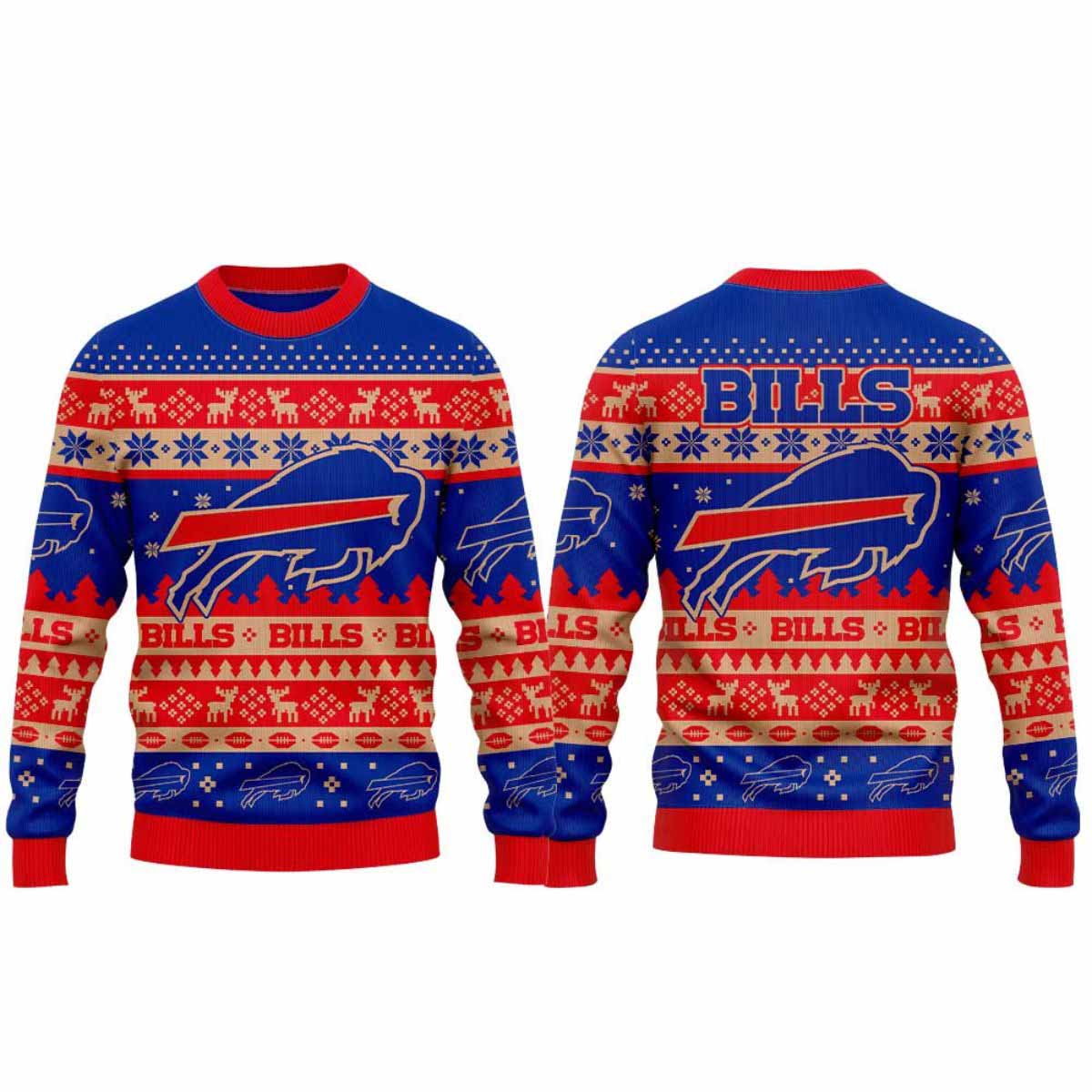 2025 Bills Holiday Ugly Christmas Sweater 2025 Bills Holiday Ugly Christmas Sweater
