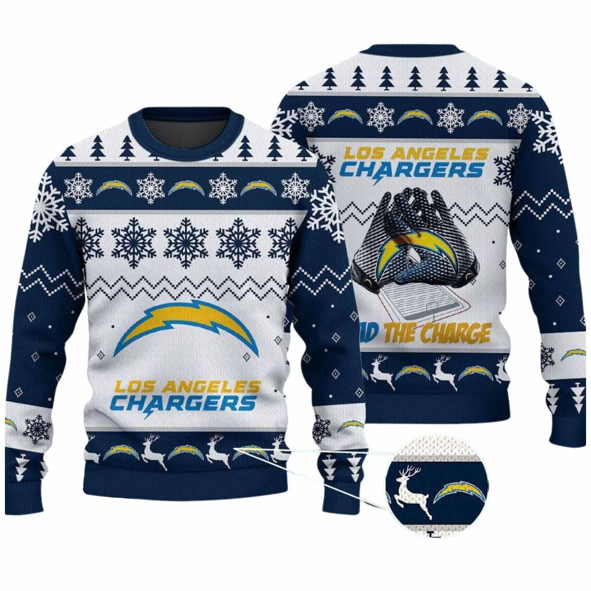 2025 Chargers Hold The Charge Ugly Christmas Sweater 2025 Chargers Hold The Charge Ugly Christmas Sweater