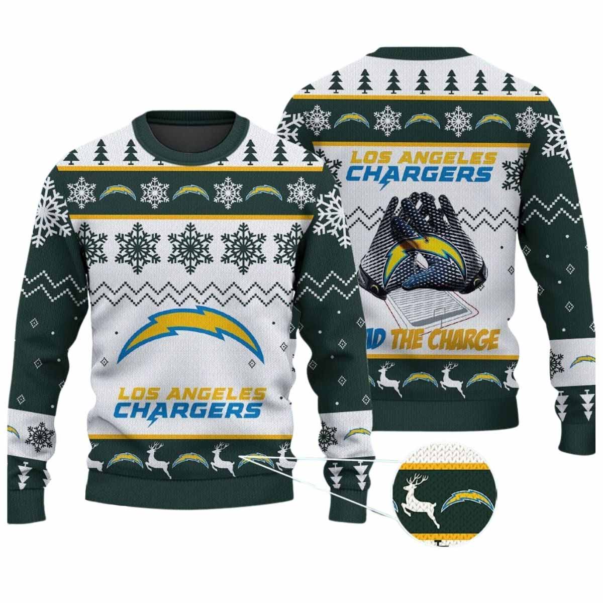 2025 Chargers Hold The Charge Ugly Christmas Sweater 2025 Chargers Hold The Charge Ugly Christmas Sweater
