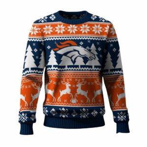 2025 Christmas Broncos Reindeer Football Ugly Sweater 2025 Christmas Broncos Reindeer Football Ugly Sweater