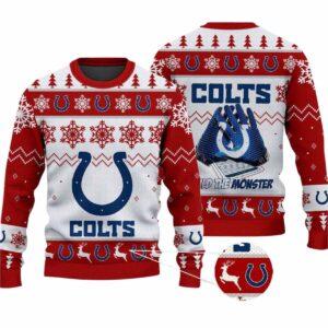 2025 Colts Build The Monster Christmas Ugly Sweater 1 2025 Colts Build The Monster Christmas Ugly Sweater