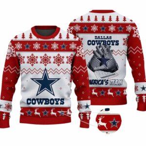 2025 Cowboys America's Team Christmas Ugly Sweater