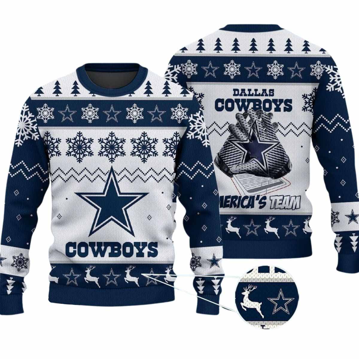2025 Cowboys America’s Team Christmas Ugly Sweater 2025 Cowboys America’s Team Christmas Ugly Sweater
