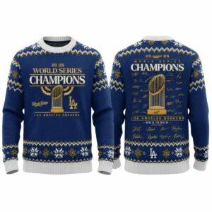 2025 Dodgers Back To Back World Series Signature Ugly Christmas Sweater 2025 Dodgers Back To Back World Series Signature Ugly Christmas Sweater