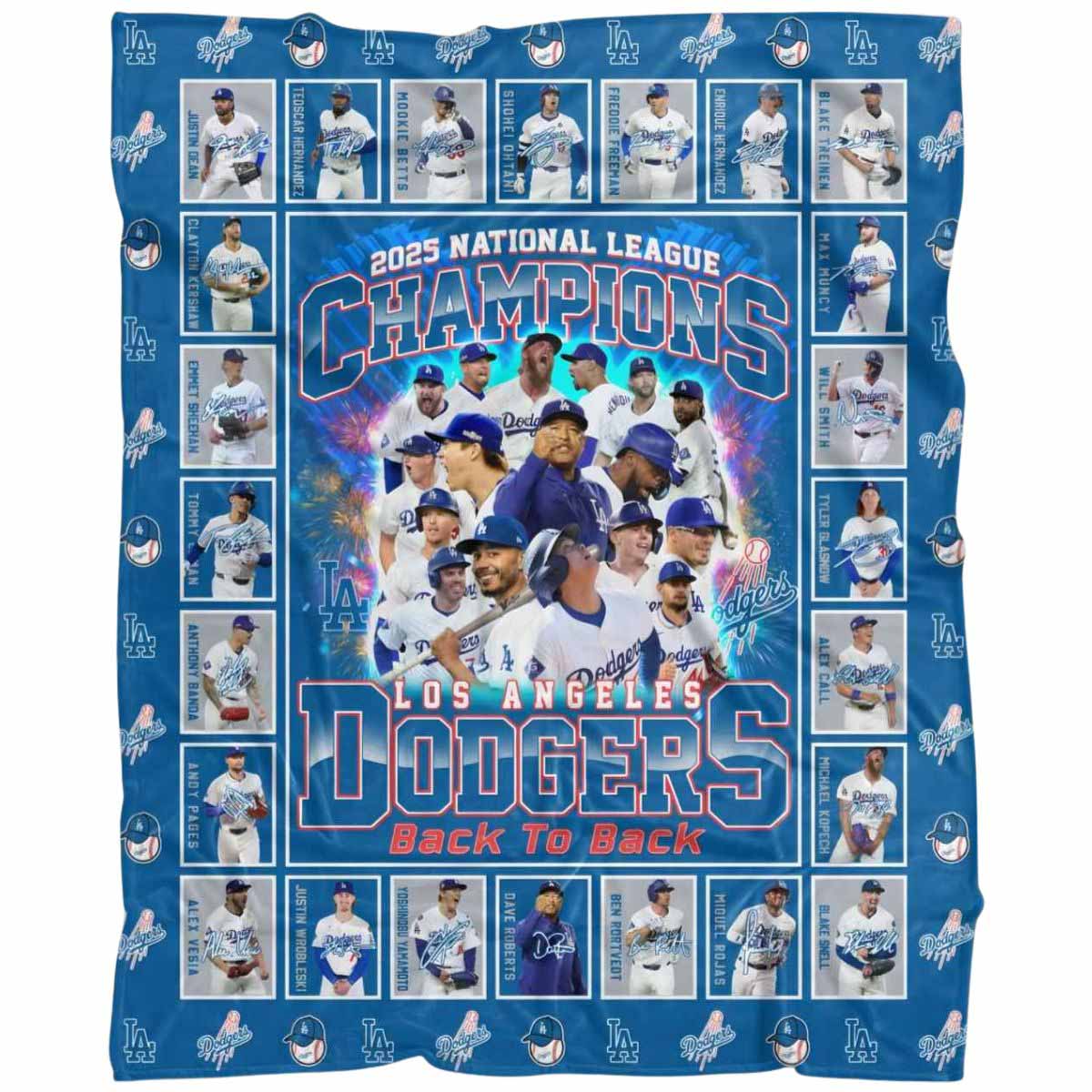 2025 Dodgers NL Champs Back to Back Blanket 2025 Dodgers NL Champs Back to Back Blanket