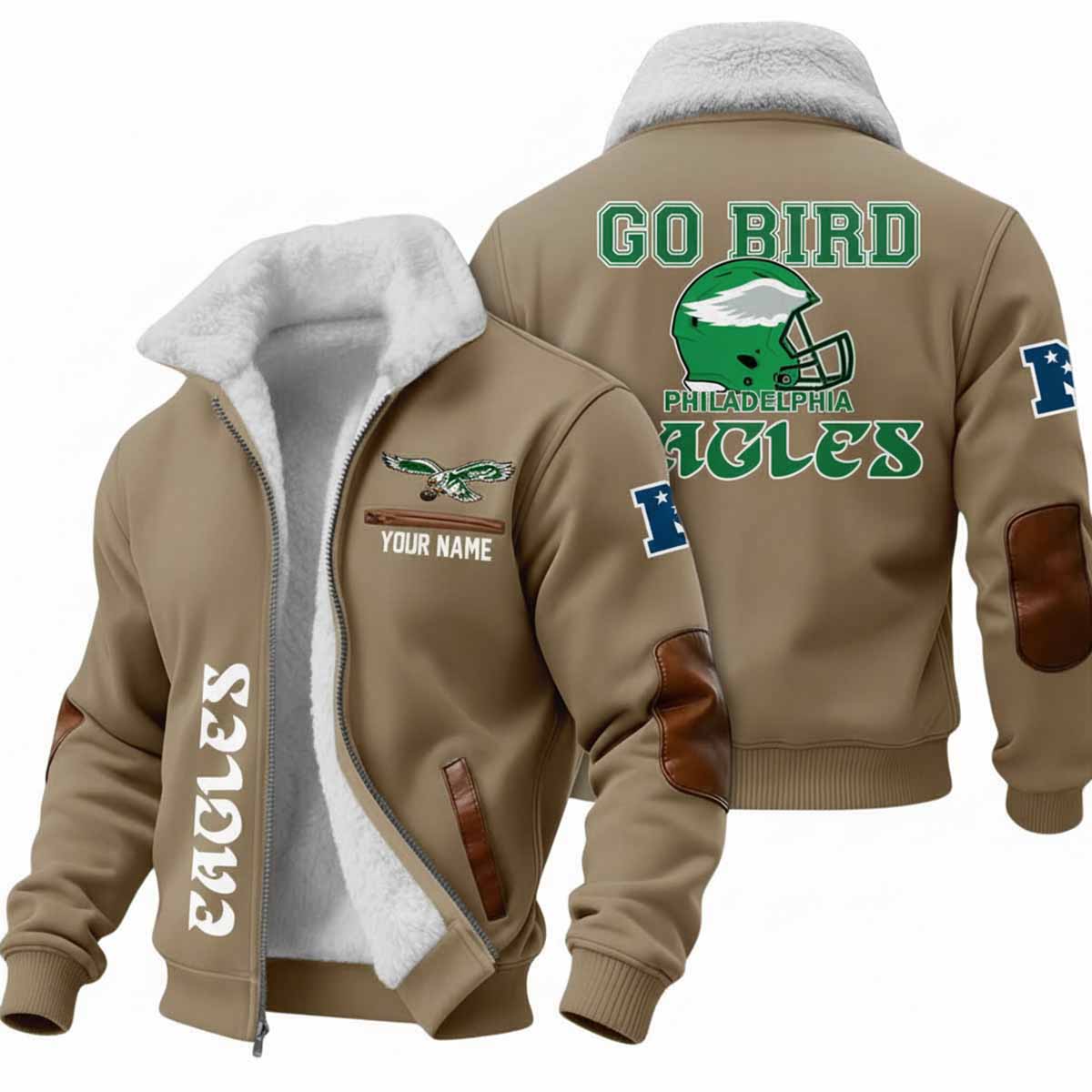 2025 Eagles Go Bird Winter Fleece Jacket 2025 Eagles Go Bird Winter Fleece Jacket