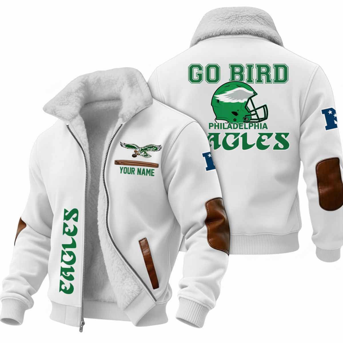 2025 Eagles Go Bird Winter Fleece Jacket 2025 Eagles Go Bird Winter Fleece Jacket