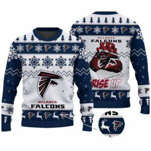 2025 Falcons Rise Up Ugly Christmas Sweater