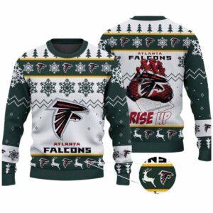 2025 Falcons Rise Up Ugly Christmas Sweater