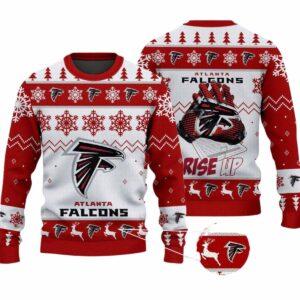 2025 Falcons Rise Up Ugly Christmas Sweater