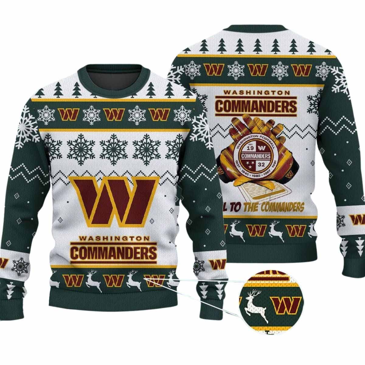2025 Hail To The Commanders Ugly Christmas Sweater 2025 Hail To The Commanders Ugly Christmas Sweater