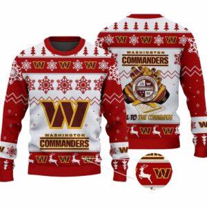 2025 Hail To The Commanders Ugly Christmas Sweater 1 2025 Hail To The Commanders Ugly Christmas Sweater