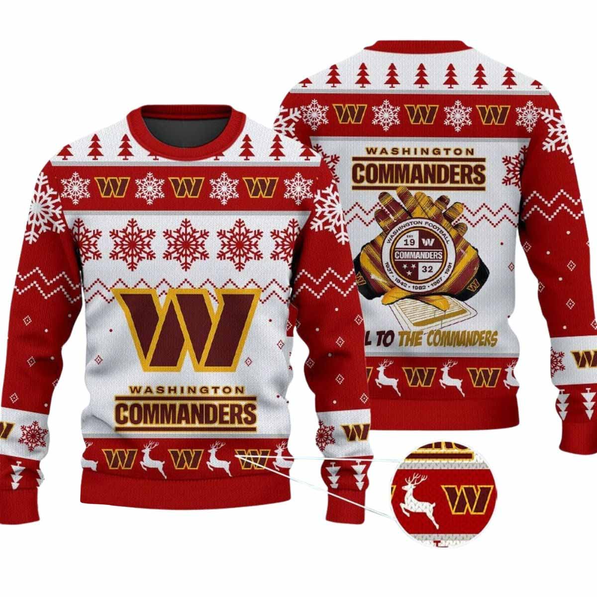 2025 Hail To The Commanders Ugly Christmas Sweater 2025 Hail To The Commanders Ugly Christmas Sweater