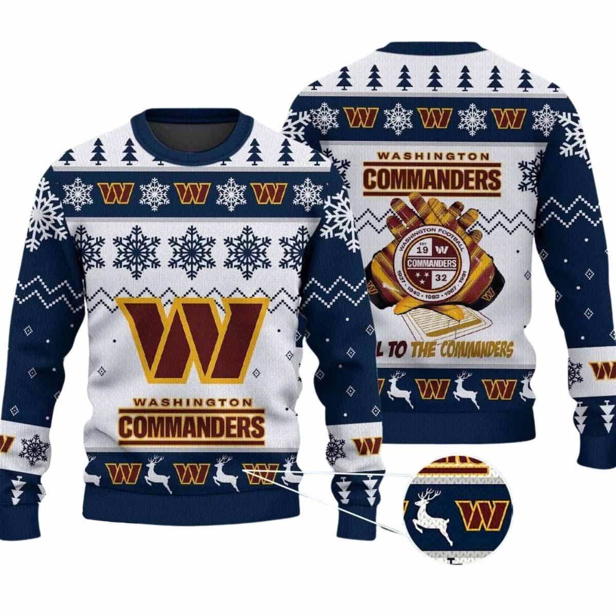 2025 Hail To The Commanders Ugly Christmas Sweater 2025 Hail To The Commanders Ugly Christmas Sweater