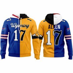 2025 Josh Allen 17 Bills x Cowboys Wyoming Hoodie