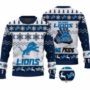2025 Lions One Pride Ugly Christmas Sweater 2 2025 Lions One Pride Ugly Christmas Sweater
