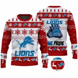 2025 Lions One Pride Ugly Christmas Sweater 1 2025 Lions One Pride Ugly Christmas Sweater