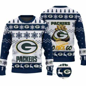 2025 Packers Go Pack Go Christmas Ugly Sweater 1 2025 Packers Go Pack Go Christmas Ugly Sweater
