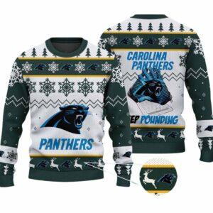 2025 Panthers Keep Pounding Christmas Ugly Sweater 1 2025 Panthers Keep Pounding Christmas Ugly Sweater