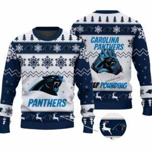 2025 Panthers Keep Pounding Christmas Ugly Sweater 2025 Panthers Keep Pounding Christmas Ugly Sweater