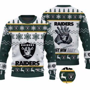 2025 Raiders Just Win Baby Christmas Ugly Sweater 1
