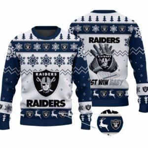 2025 Raiders Just Win Baby Christmas Ugly Sweater 2
