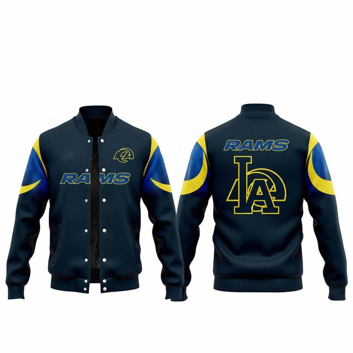 2025 Rams Rivalries Midnight Mod Baseball Jacket 2025 Rams Rivalries Midnight Mod Baseball Jacket
