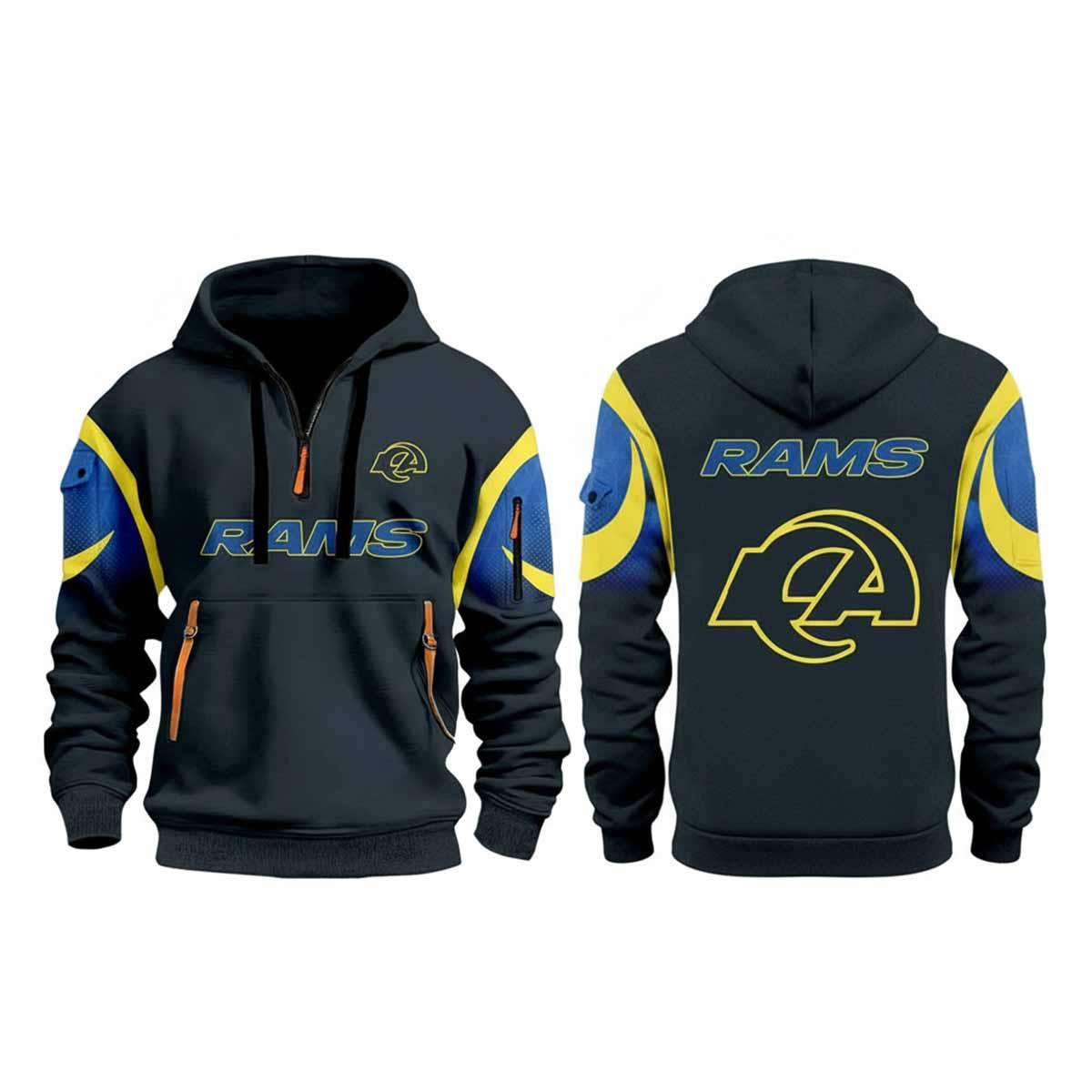 2025 Rams Rivalries Midnight Mod Quarter Zip Hoodie 2025 Rams Rivalries Midnight Mod Quarter Zip Hoodie