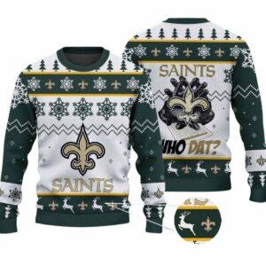 2025 Saints Who Dat Ugly Christmas Sweater