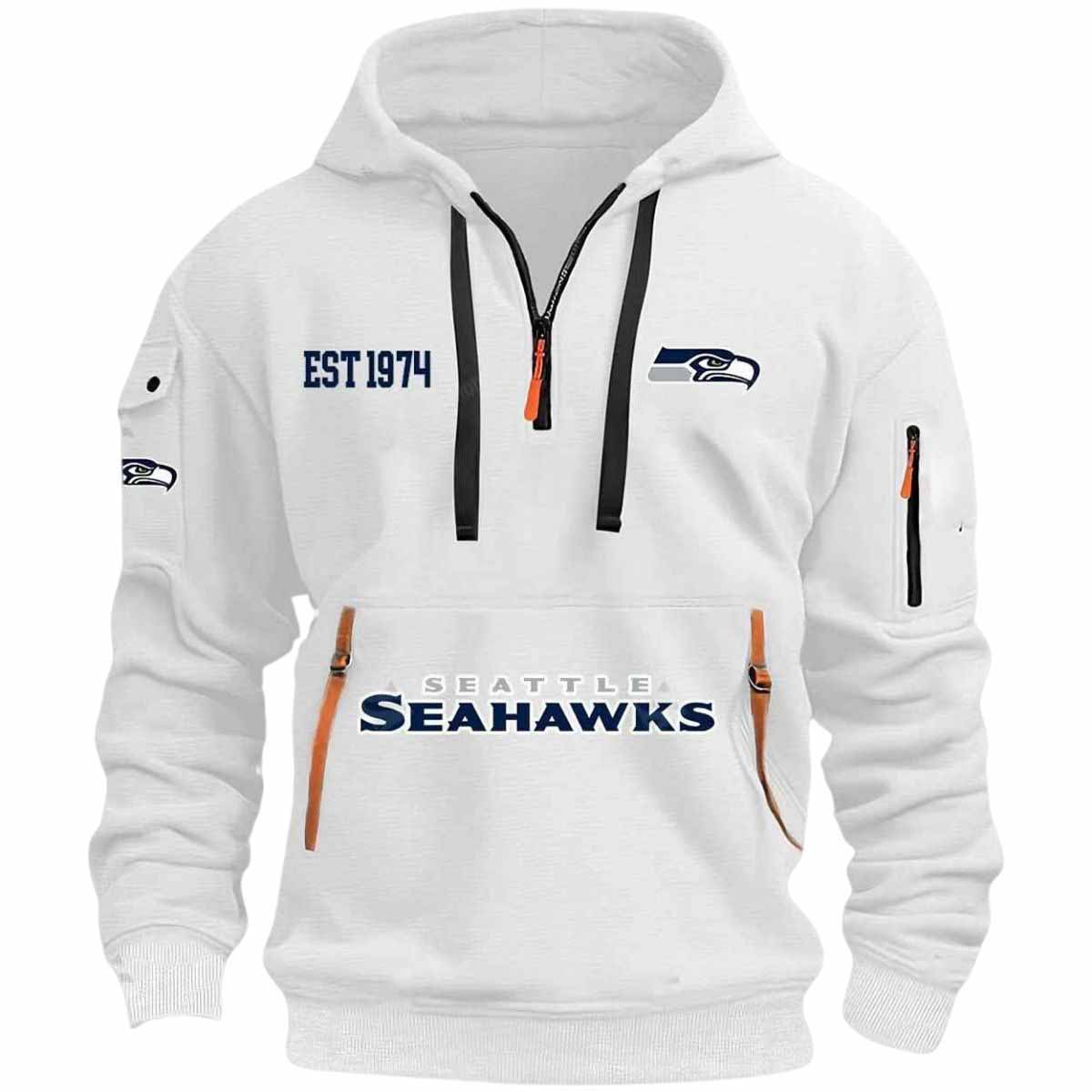 2025 Seahawks Est 1974 Quarter Zip Hoodie 2025 Seahawks Est 1974 Quarter Zip Hoodie