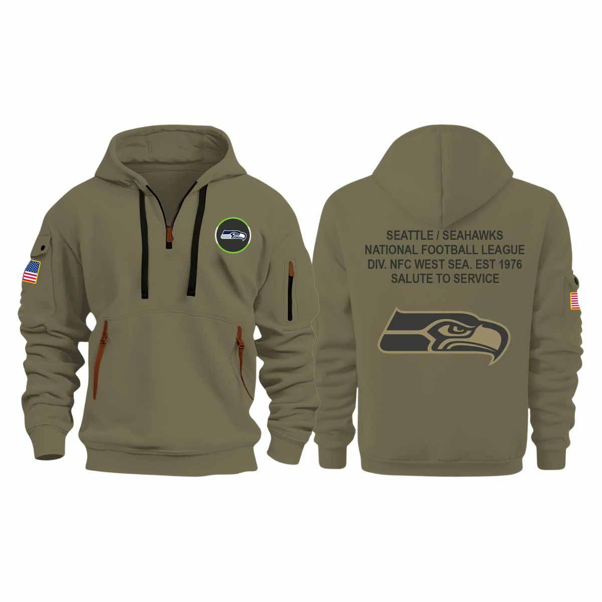 2025 Seahawks Salute To Service Quarter Zip Hoodie 2025 Seahawks Salute To Service Quarter Zip Hoodie