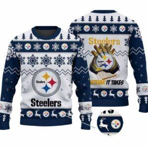 2025 Steelers Whatever It Takes Christmas Ugly Sweater