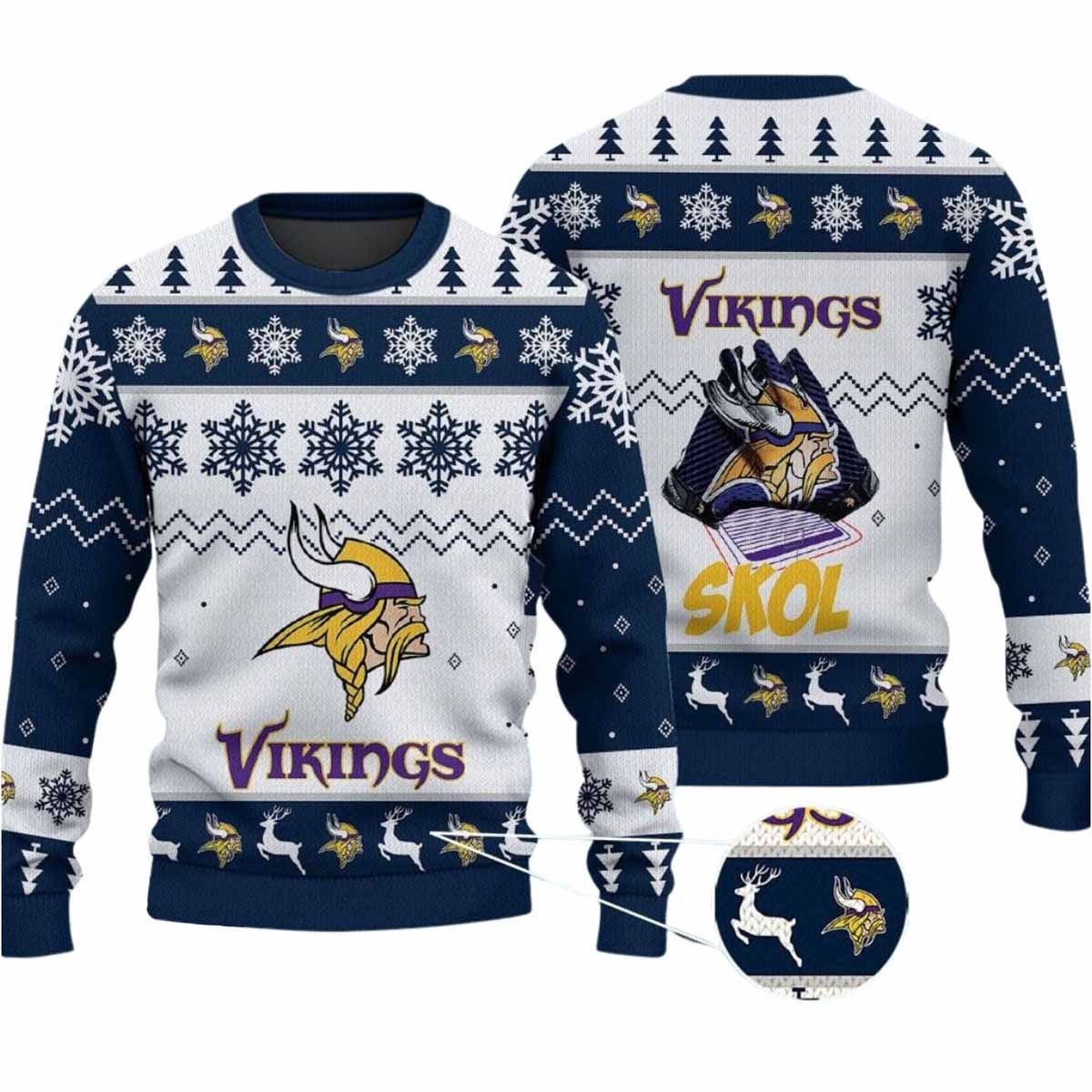 2025 Vikings Skol Christmas Ugly Sweater 2025 Vikings Skol Christmas Ugly Sweater