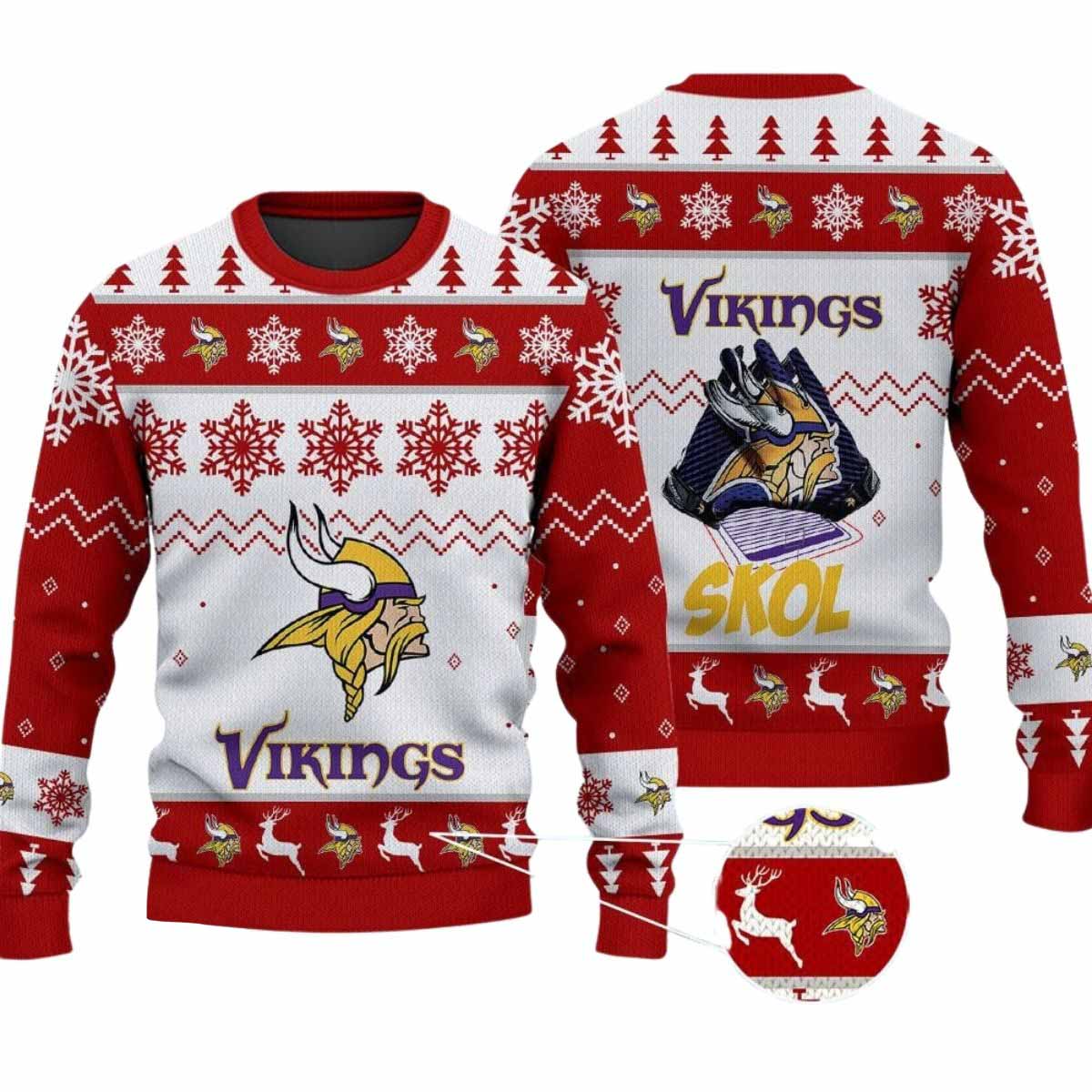 2025 Vikings Skol Christmas Ugly Sweater 2025 Vikings Skol Christmas Ugly Sweater