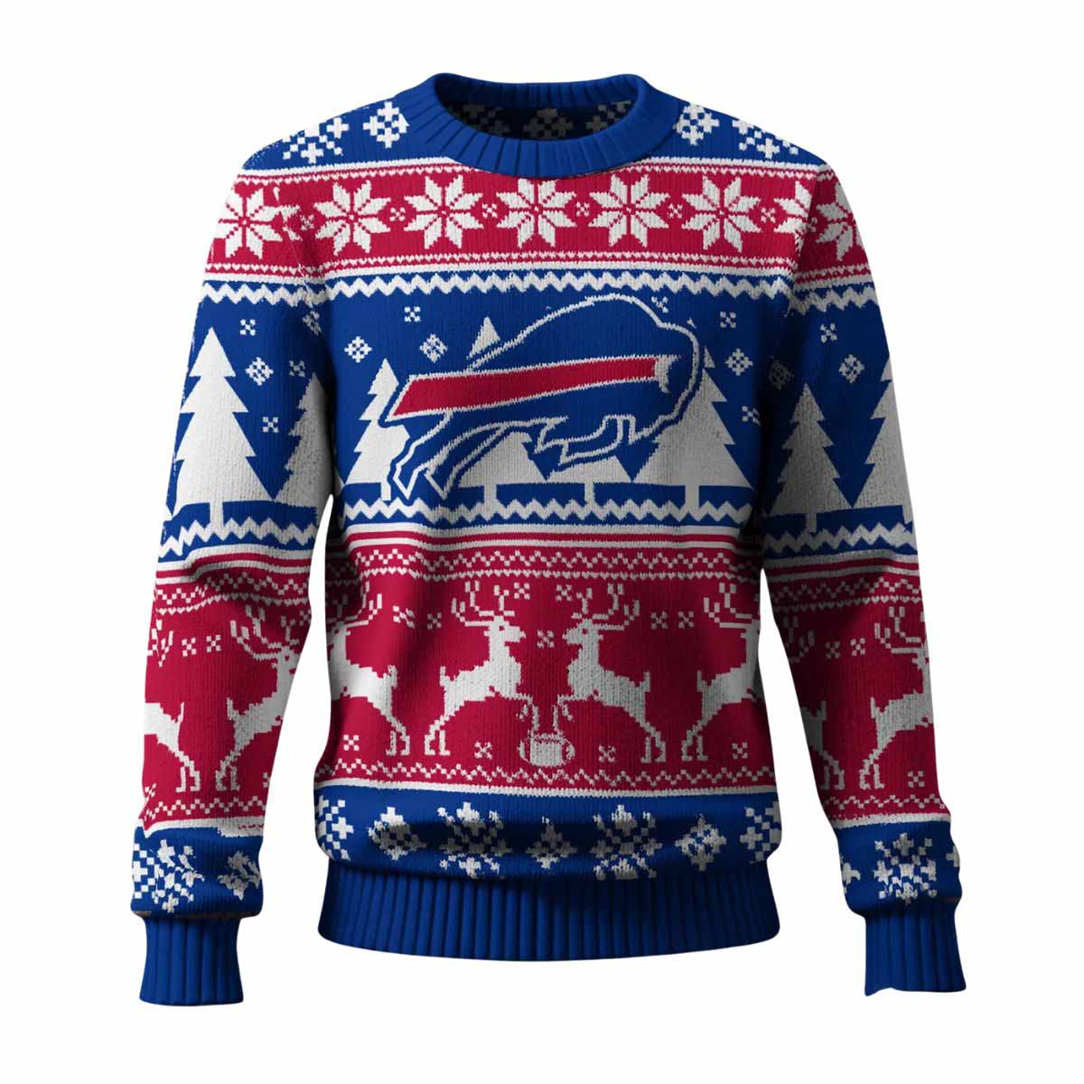 Bills Reindeer Football 2025 Ugly Christmas Sweater Bills Reindeer Football 2025 Ugly Christmas Sweater