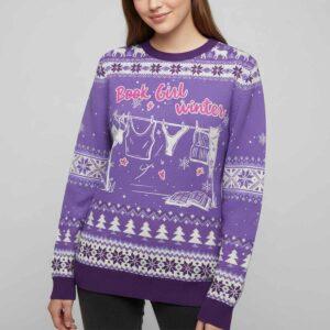 Book Girl Winter Ugly Christmas Sweater