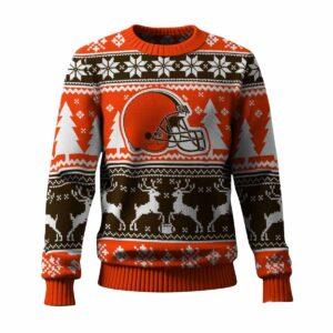 Browns Reindeer Football 2025 Ugly Christmas Sweater Browns Reindeer Football 2025 Ugly Christmas Sweater